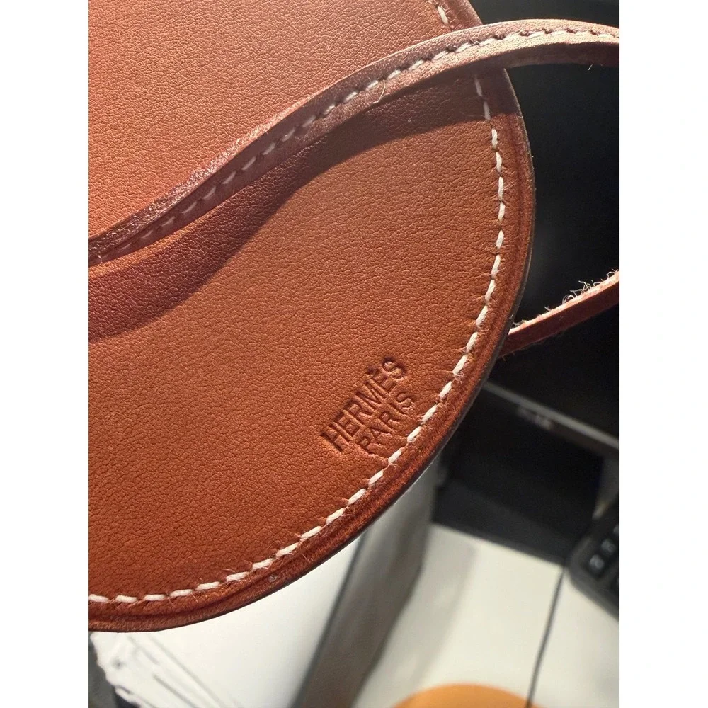 Hermes In-the-Loop Phone Holder Brown Leather Neck Strap Case Made‎ in France